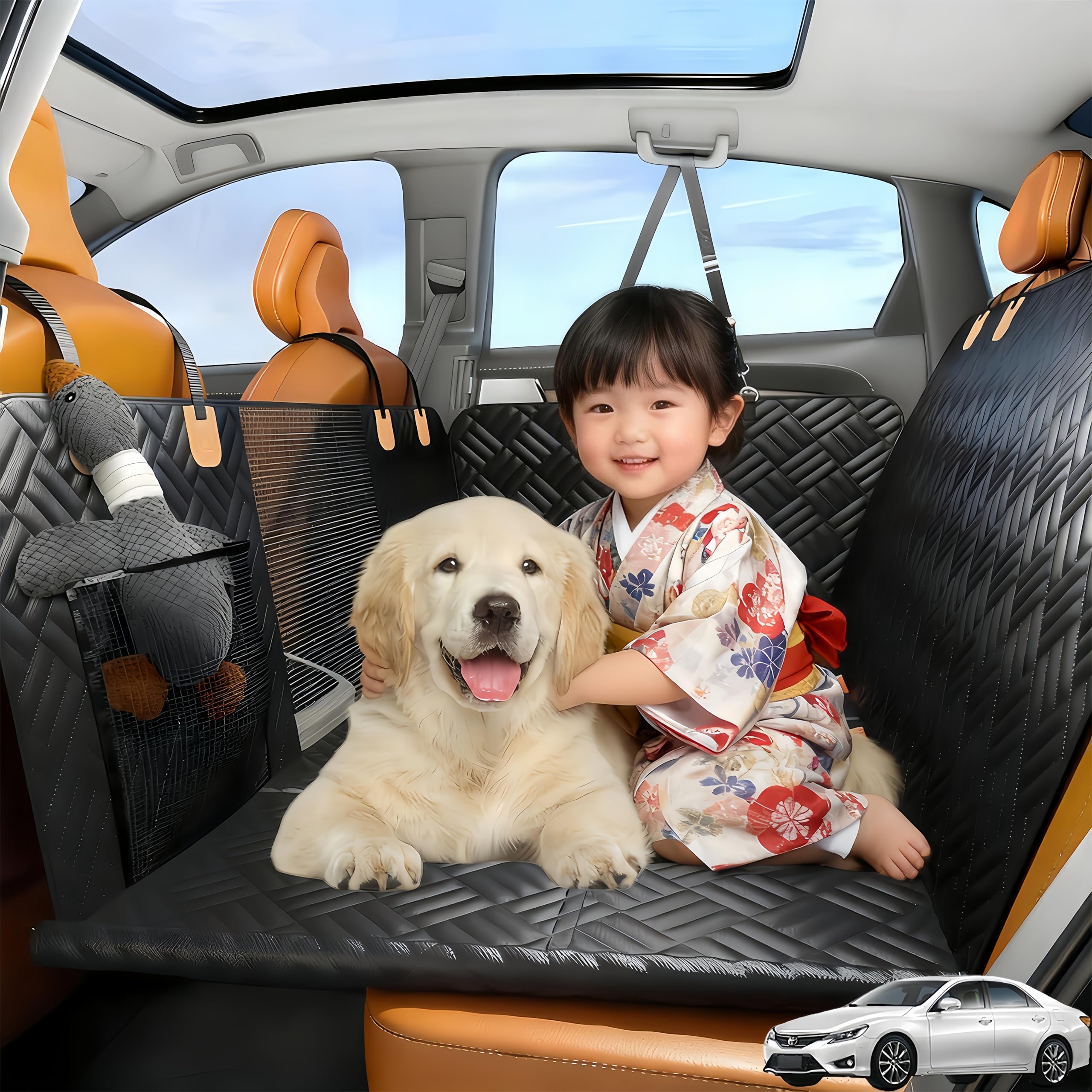 

DEER-AFFLUX Dog Car Seat Pet Drive Seat Car Dog Rear Seat Dog Car Bed Dog Drive Seat [Industry New Development - 8 Hard Boards - Double-Sided Zipper F