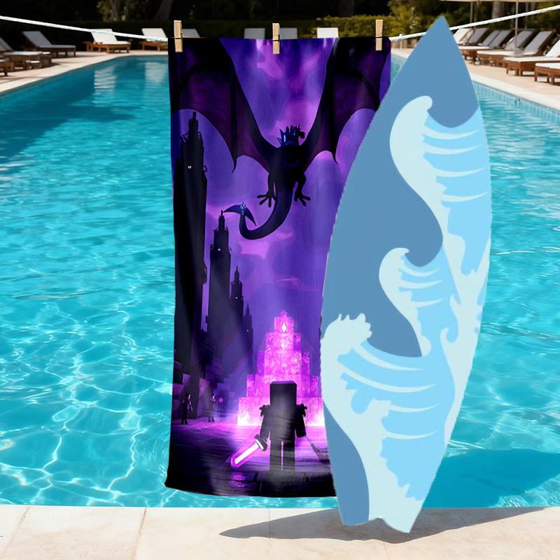 Gamer Print Beach Towel Design, Soft, Lightweight. for Home Bathroom, Spa, Pool, Yoga, Surfing, Camping, Gift for Family, Friend