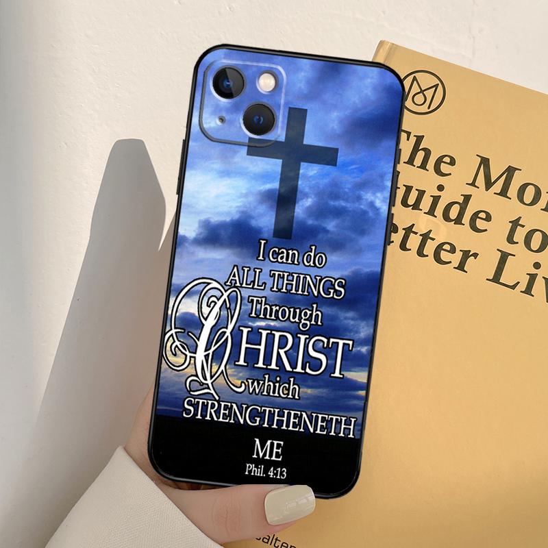 Christian Jesus Christ Bible Verse Phone Case For iPhone 17 16 14 13 12 11 15 Pro Max mini XR 16e 15 16 Plus 17 Air Full Cover