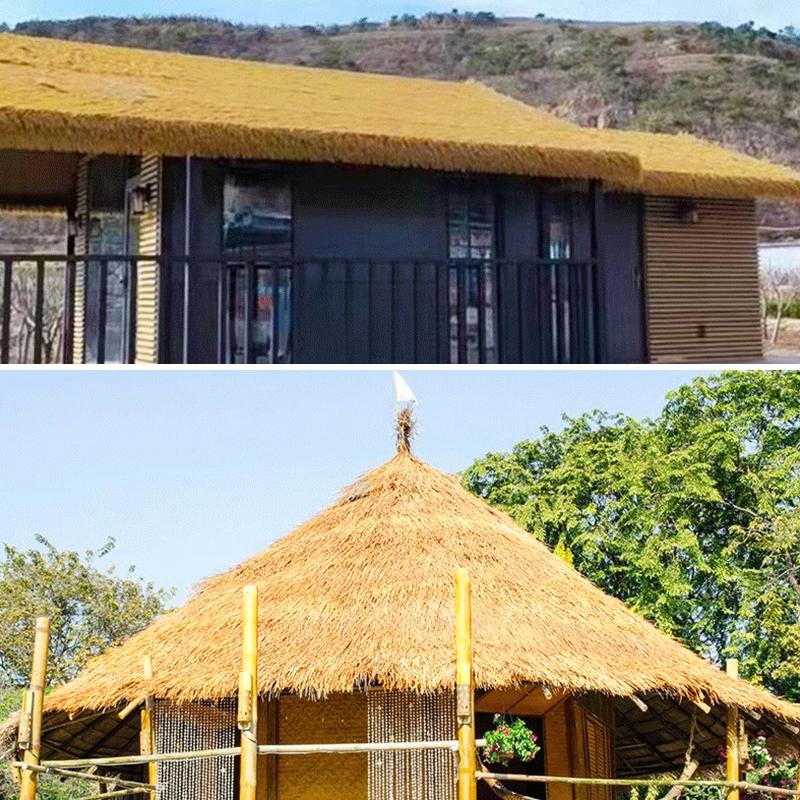 0.5x1m Fake Straw Lawn Mats Fire-Retardant Straw Roofing Eco-Friendly Gazebo Thatch Low-Maintenance Thatch Sheets