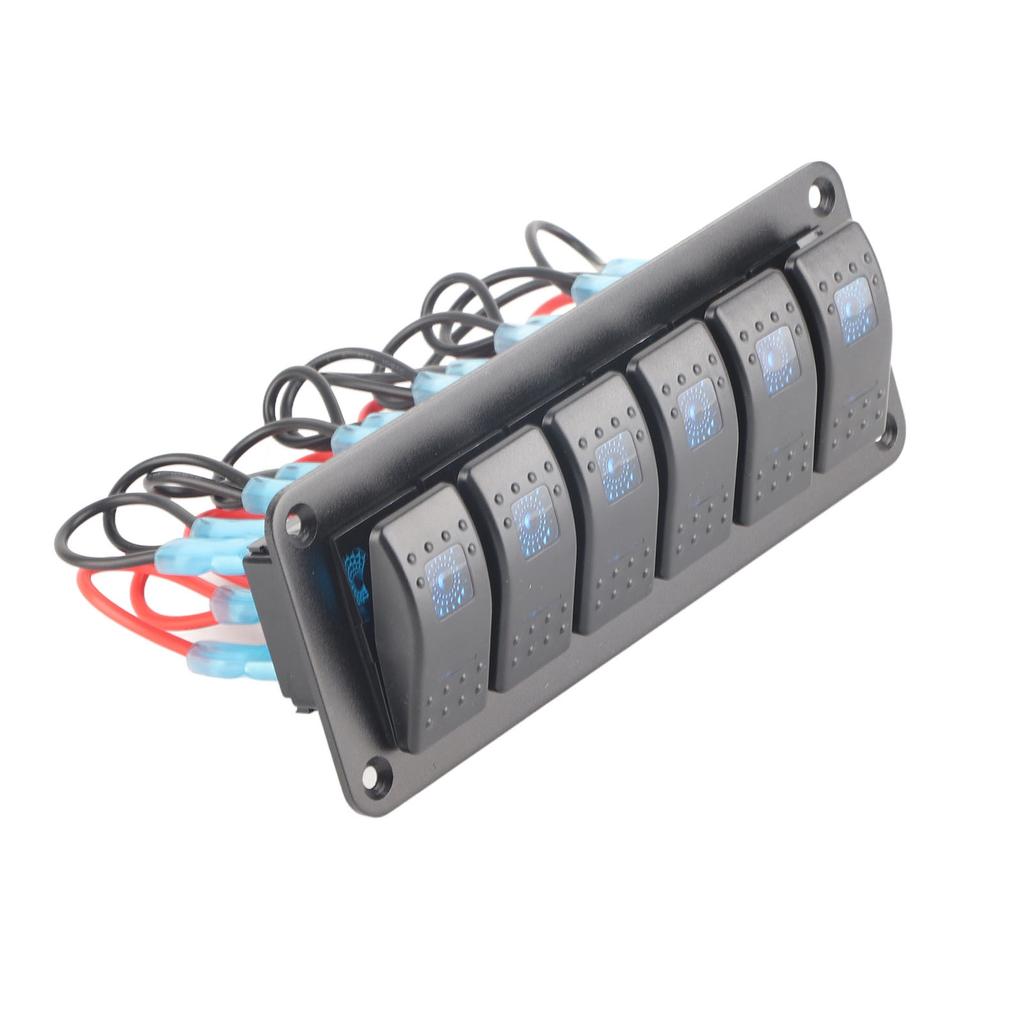 לוח מתגי רוקר 6 מצבים מואר LED מתג הפעלה/כיבוי עמיד למים הגנת מעגל למכונית קרוואן אוטובוס ימי סירה טרקטורון UTV