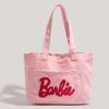 Barbie Pink Canvas Tote Bag for Women, Fashion Shoulder Bag for College Students, Lightweight Large Capacity Bookbag for School & Outing