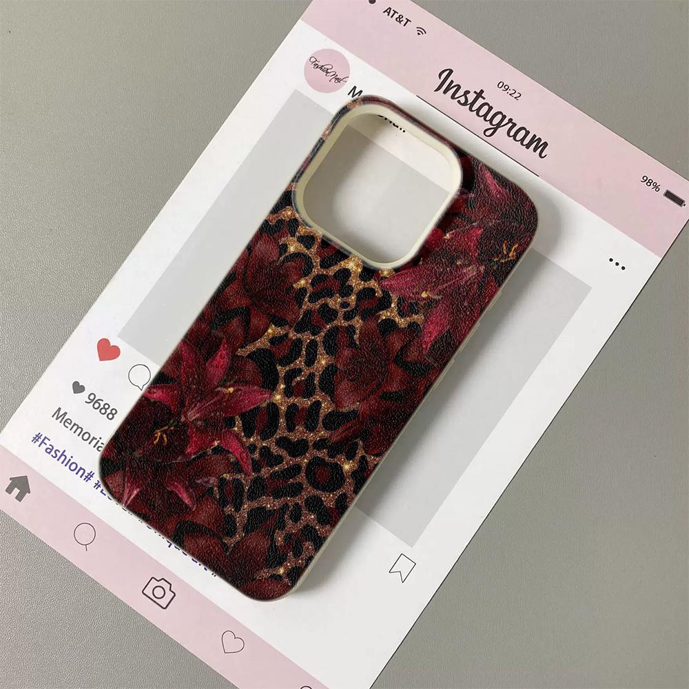 Sexy luipaardprint bloemen Telefoonhoesje Geschikt Voor IPhone 17 Pro Max Air 16 15 Plus 14 13 12 11 Hoesje Cover Voor IPhone 16 Plus