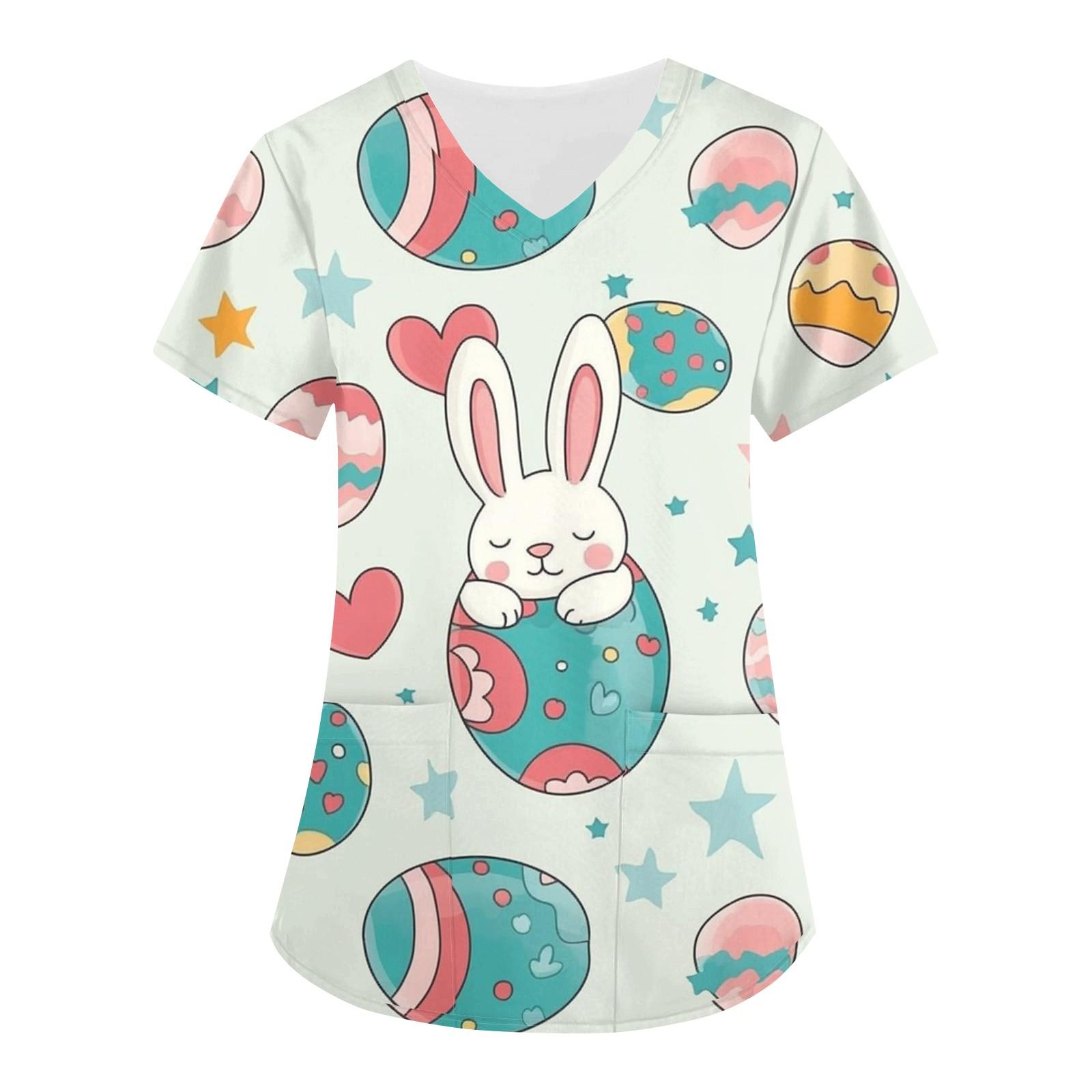 

Женская модная футболка с короткими рукавами и v-образным вырезом с принтом, маленькая рабочая футболка с карманами XXXXL белый