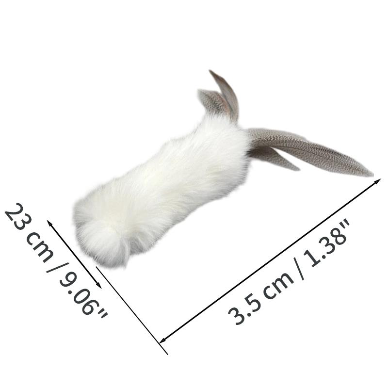 Faux Rabbit Fur Feather Interactive Pet Toys Cat Dog Kitten Hunting Toy Soft Plush Fluffy Cat Kicker Toy Simulation Bird Cat Toy