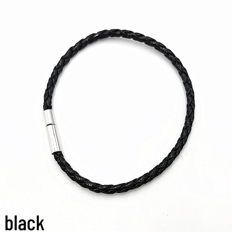 3MM Single Layer Braided Leather Couple Bracelet Gift