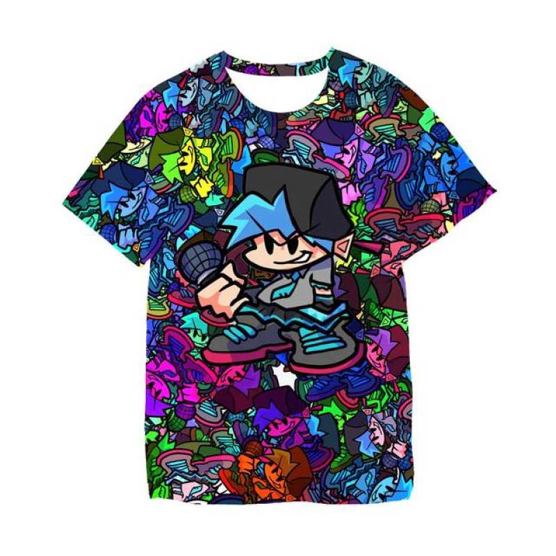 Kids Friday Night Funkin 3D T-Shirt Boys Cartoon Game  T Shirts Summer Funny Short Sleeve Children Cute Tee Tops Anime Clothes