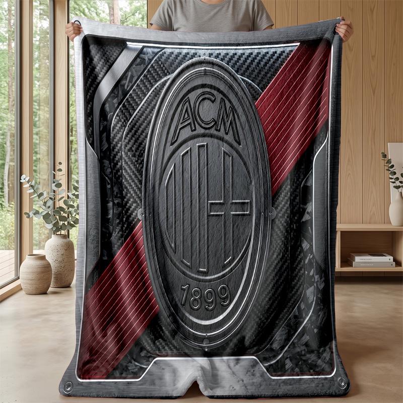AC Milan Theme blanket Soft Flannel Blanket Plush Throw Blanket Cozy Sofa Bed Blanket for Home Decor