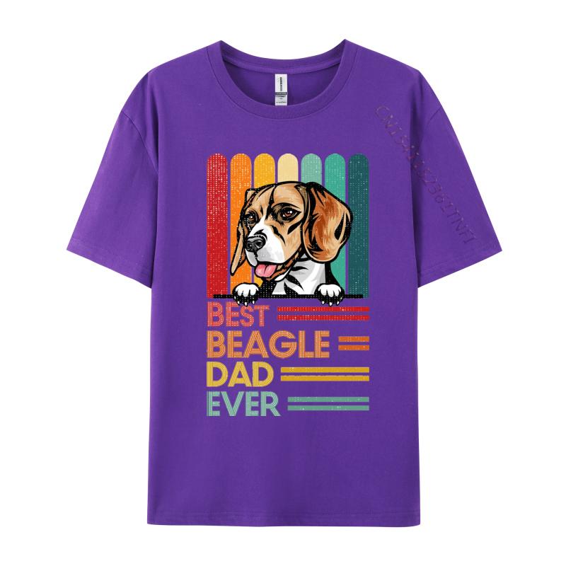 Vintage Best Beagle Dad Ever Tshirt Pet Lover Tshirts Gift From Daughter And Son Man Harajuku Style Tshirts