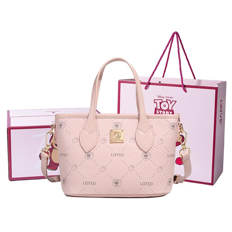 New Disney Lotso PVC Shoulder Bag, Crossbody Bag, Handbag Regular Women's Pink BMK-72649