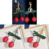Leather Cherry Keychain With Fruit Pattern For Girls And Handcrafted Style