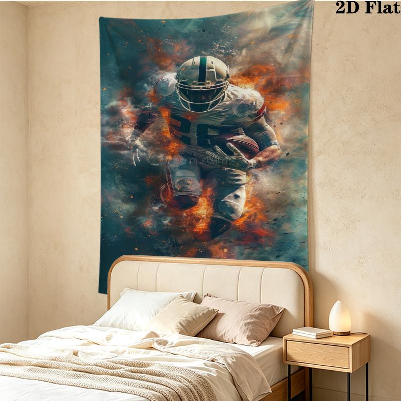 Football Wall Tapestry Aesthetic Wall Hanging Printed Fabric Blanket Decorative Tapestries for Bedroom Living Room Home Decor