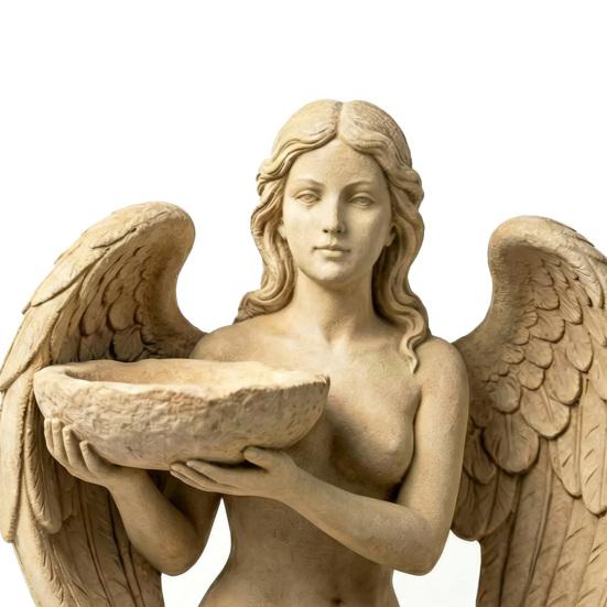 Goddess Statue Bird Feeder Retro Angel Figurine Garden Bird Feeder Artistic Outdoor Bird Feeder for Patio Backyard Porch Decoration