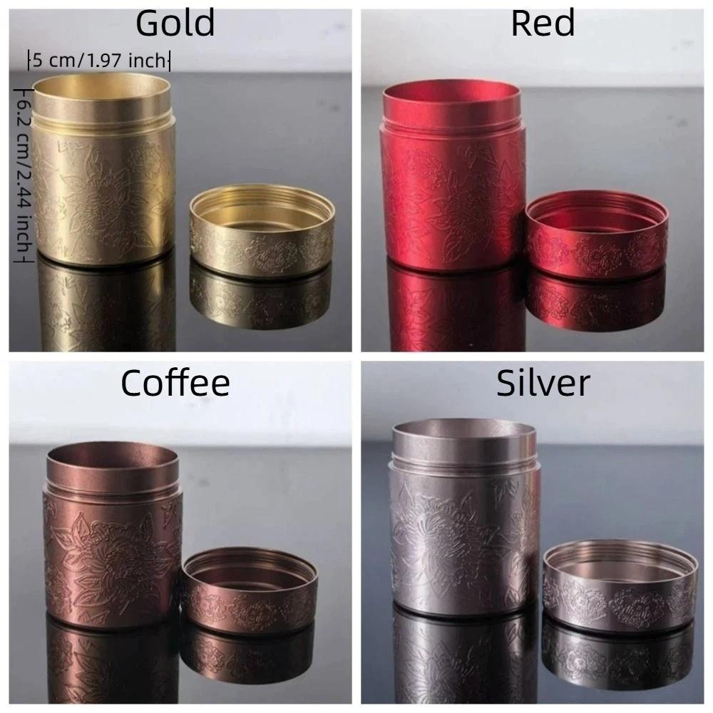 Versiegelte Dose Verdickte Mini-Teedose Aluminium Blumenprägung Versiegelte Teedose Luftdicht Gewürzaufbewahrungsglas Für Reisen