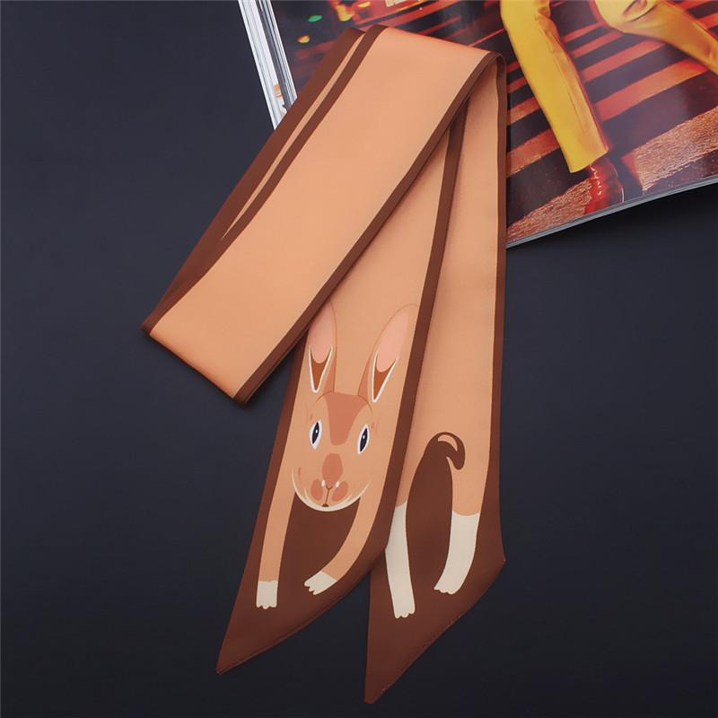 

17 цветов с принтом животных 2023 года, новая сумка, узкий шелковый шарф для женщин, роскошный бренд, женский галстук, модные платки для женщин