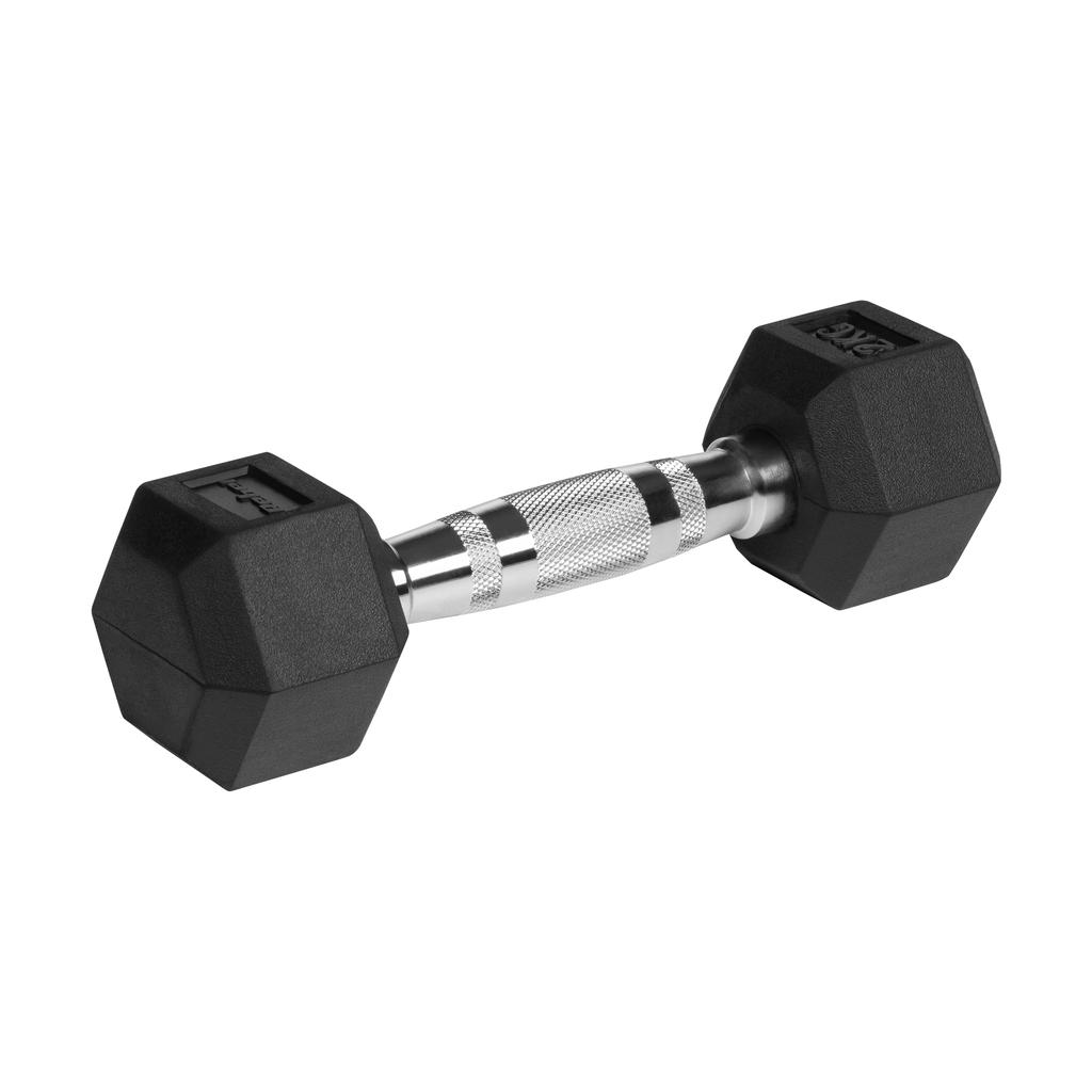 Cast Iron Rubber-Coated Dumbbells Hex 2X2Kg Rebel Hexagonal Set 4Kg Solid