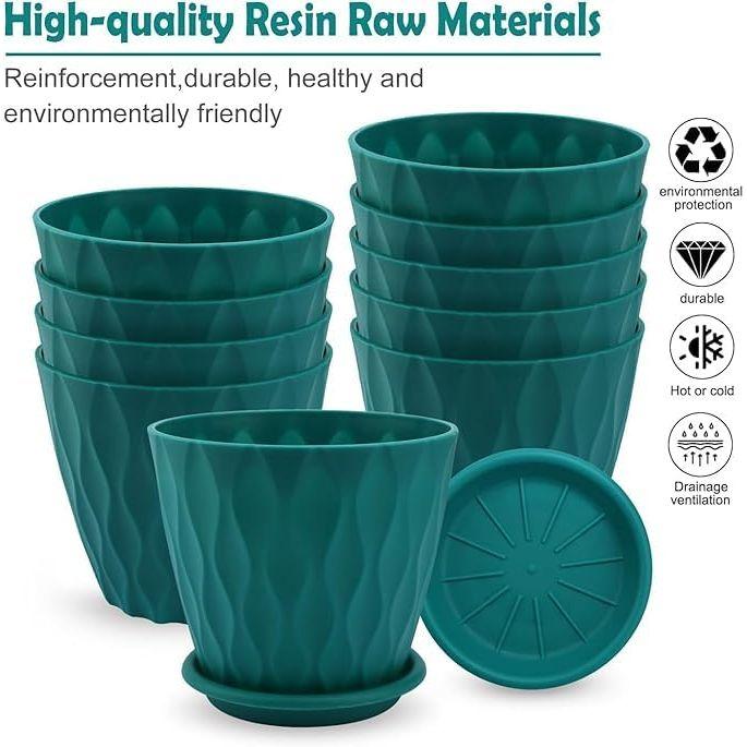 6.3 Inch Flower Pots for Home Decoration, Indoor Plant Pots, Gardening Pots for Plants, Plastic Flower Pots for Garden Plants