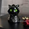 New Mysterious Hooded Cat Fiqurine Cloak Gothic Black Cat Statue