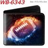 Sports Ball Bifold Wallet Football Basketball Rugby Pattern Student Coin Purse Card Holder Leather Short 1pcs