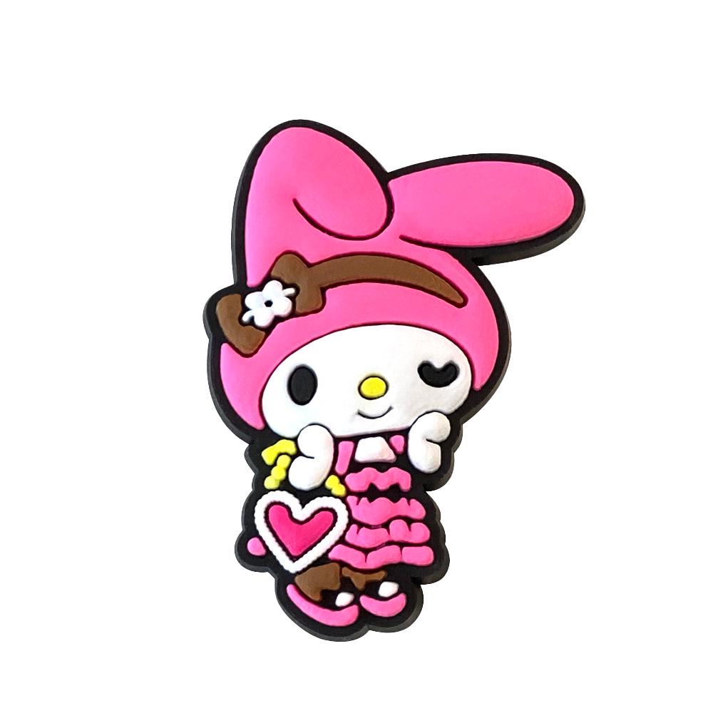 My Melody Crocs Charms: DIY Flower Shoe Decorations in Soft PVC