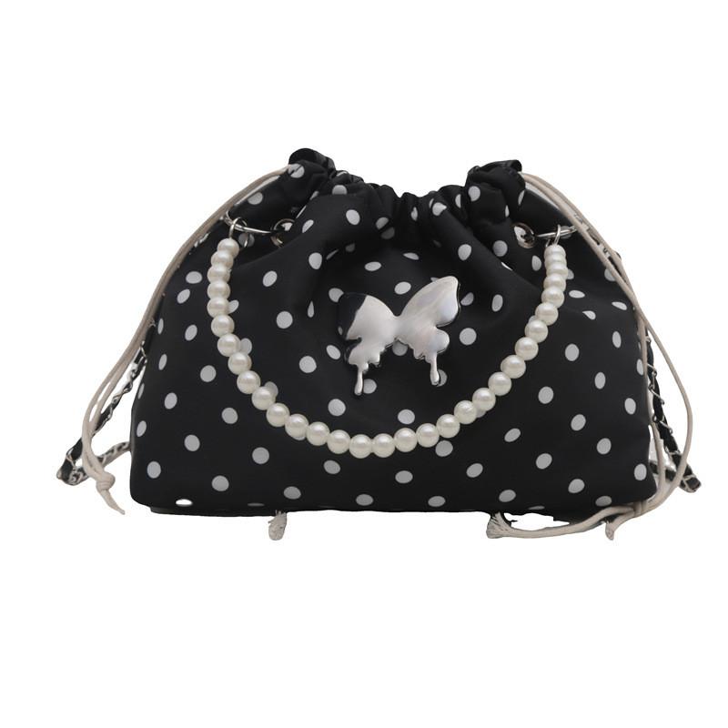 Schicke Minimalistische Süße Ketten-Schulter-Beuteltasche In Eleganten Schwarz-Rosa- Und Cremefarben Für Die Herbstmode 2024