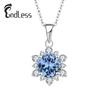 Fine Sapphire Round Gemstone Pendant Silver Colorful Zircon 925 Silver Fashion Jewelry Women Necklaces Zircon Pendant