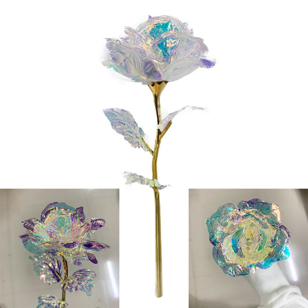 Gold Foil Artificial Colorful Rose Flower for Valentines Day Mothers Day Durable