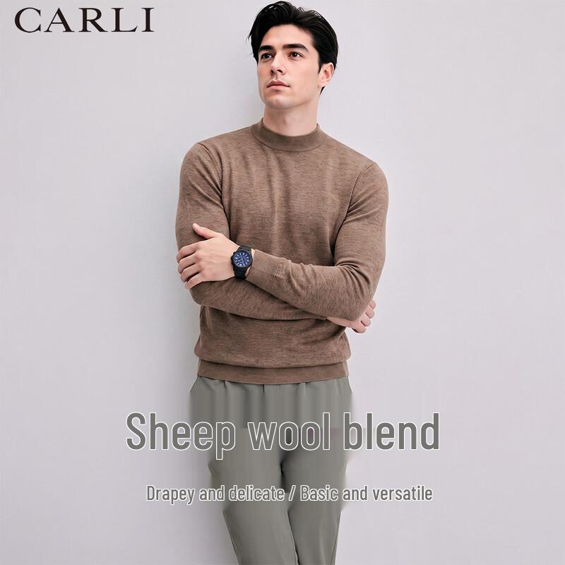 CARLI Men's Lamb Wool Blend Casual Knit Sweater