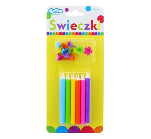 Świeczki Urodzinowe Tęcza 12/12 1Op.