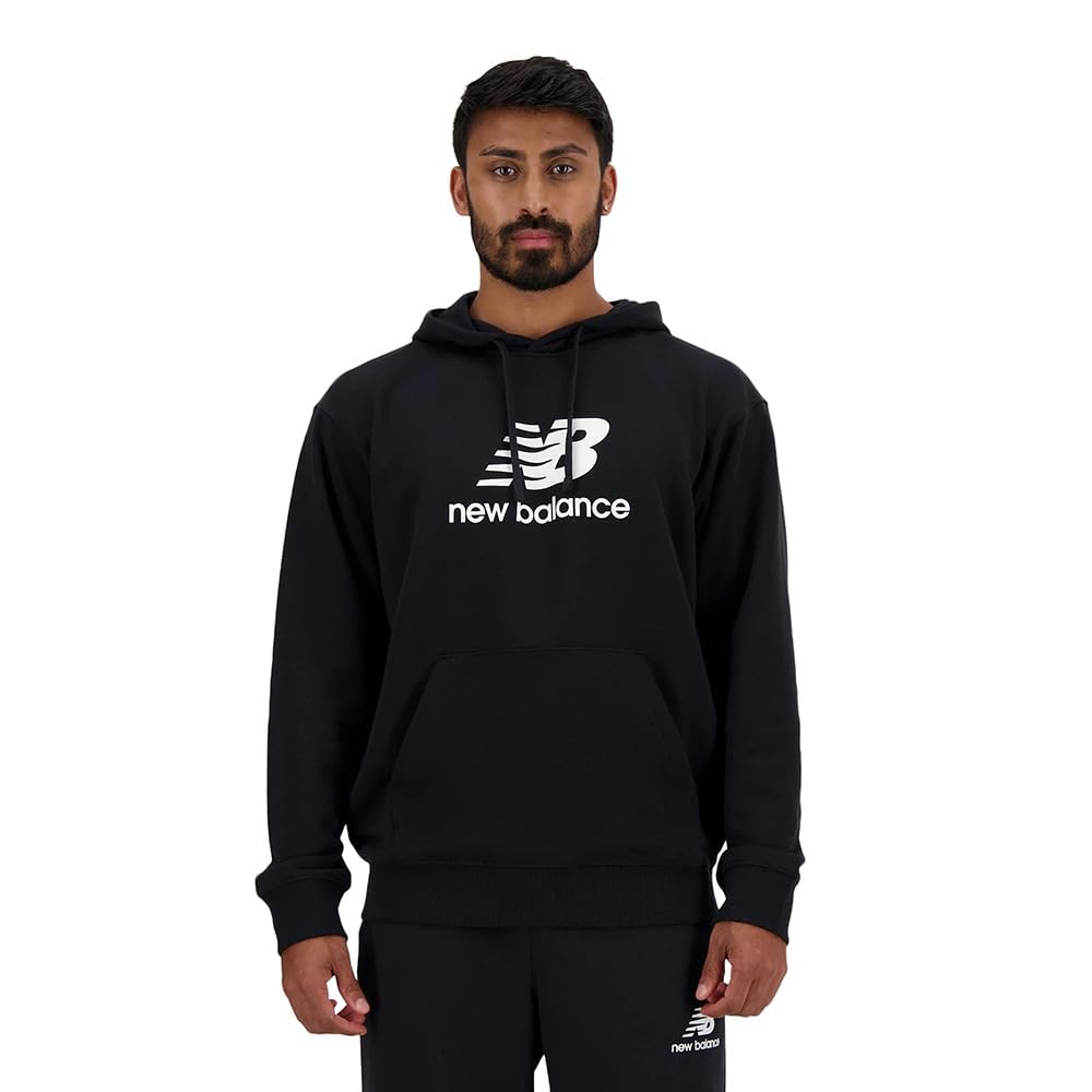 New Balance Stacked Logo Sweatshirt Size L Men's (MT41501) Black,