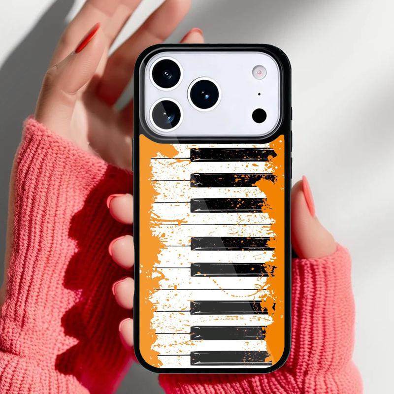 Piano Keys Musical Phone Case for iPhone 17 Air 16e 15 14 13 Pro Max Back Cover for 12 11 Pro Coque