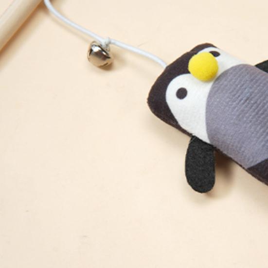 Interactive Cat Wand Toy Feather Plush Animal Cat Teaser Stick with Bell Indoor Kitten Play Exercise Toy