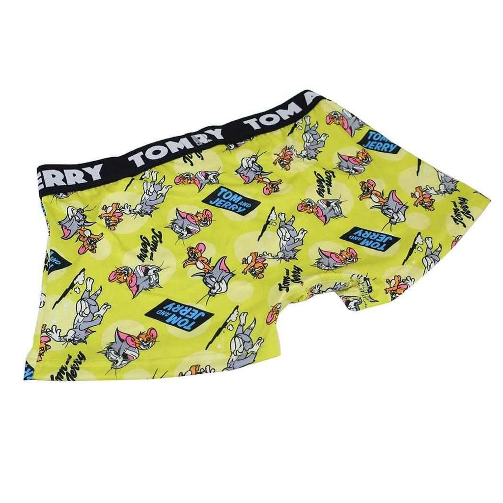 Small Planet Tom Jerry Print Boxer Dot Warner Size L & Men's Briefs, Pattern, Yellow, Bros.,