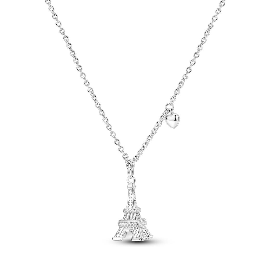 925 Silver Pendant Necklace Heart Star Charm Basic Chain Original Jewelry For Woman