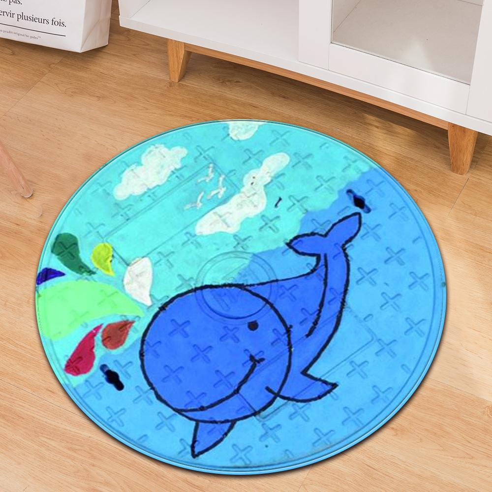 Manhole Cover Round Carpet Computer Chair Mat Office Chair Floor Mat Door Mat Foot Mat