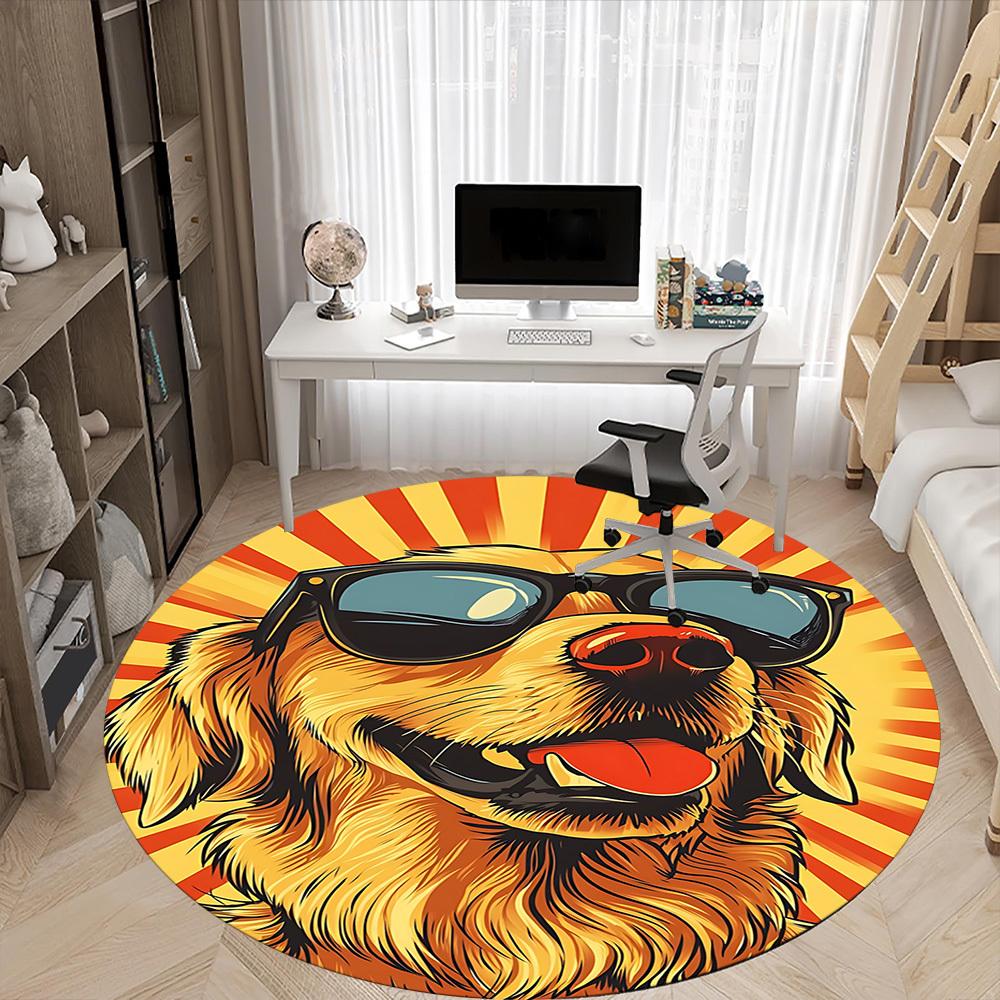 1pc Cool Dog Chair Carpet for Office, Soft Flannel Throw Mat, Perfect for Office, Holiday Party Decoration Choice yy260320059