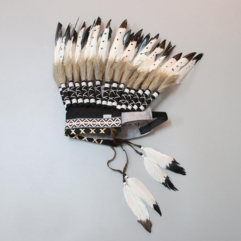 Federkopfschmuck Zarte Ethnische Amerikanische Indianer Kopfbedeckung Afrikanischer Stammeshäuptling Bühne Halloween Party Haarband