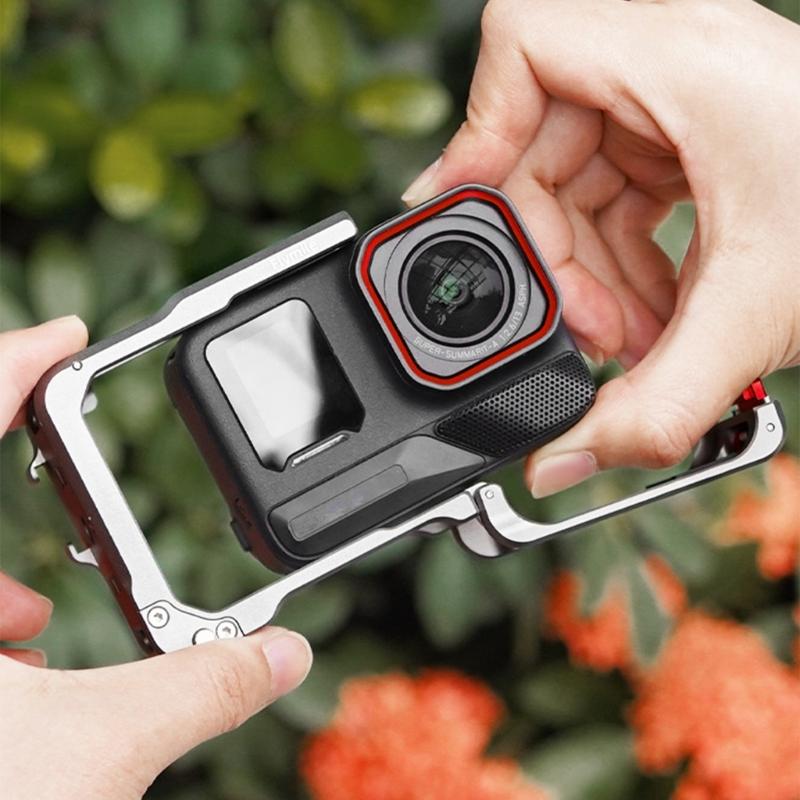 Metal Protective Frame Featuring Cold Shoe Expansion Port And Rapid Installation for 2 Action Camera