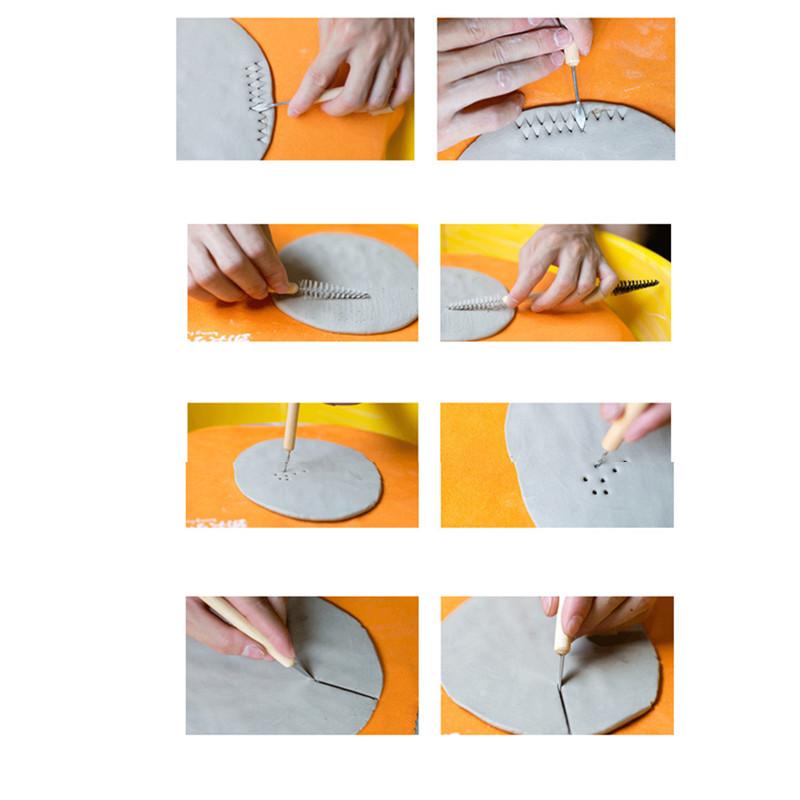 30-teiliges Set Keramikwerkzeuge Weicher Ton Steinschnitzmesser Silikon Vertiefungs-Punktierwerkzeug DIY Tonwerkzeuge