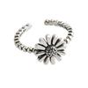 New Simple Personality Small Daisy Flower   Copper Jewelry Sunflower Retro Thai Copper Exquisite Opening Rings Jz035