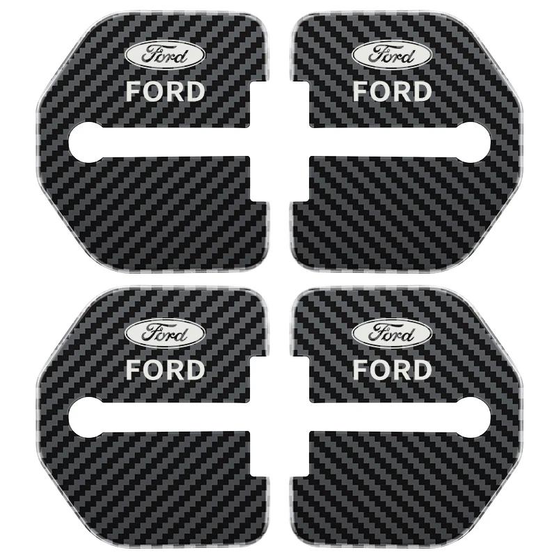 Adesivo per Auto 4pz Copertura Decorativa di Protezione Serratura Porta Emblema custodia per Ford Kuga Territory Focus RS Escort Fiesta Mondeo Accesso