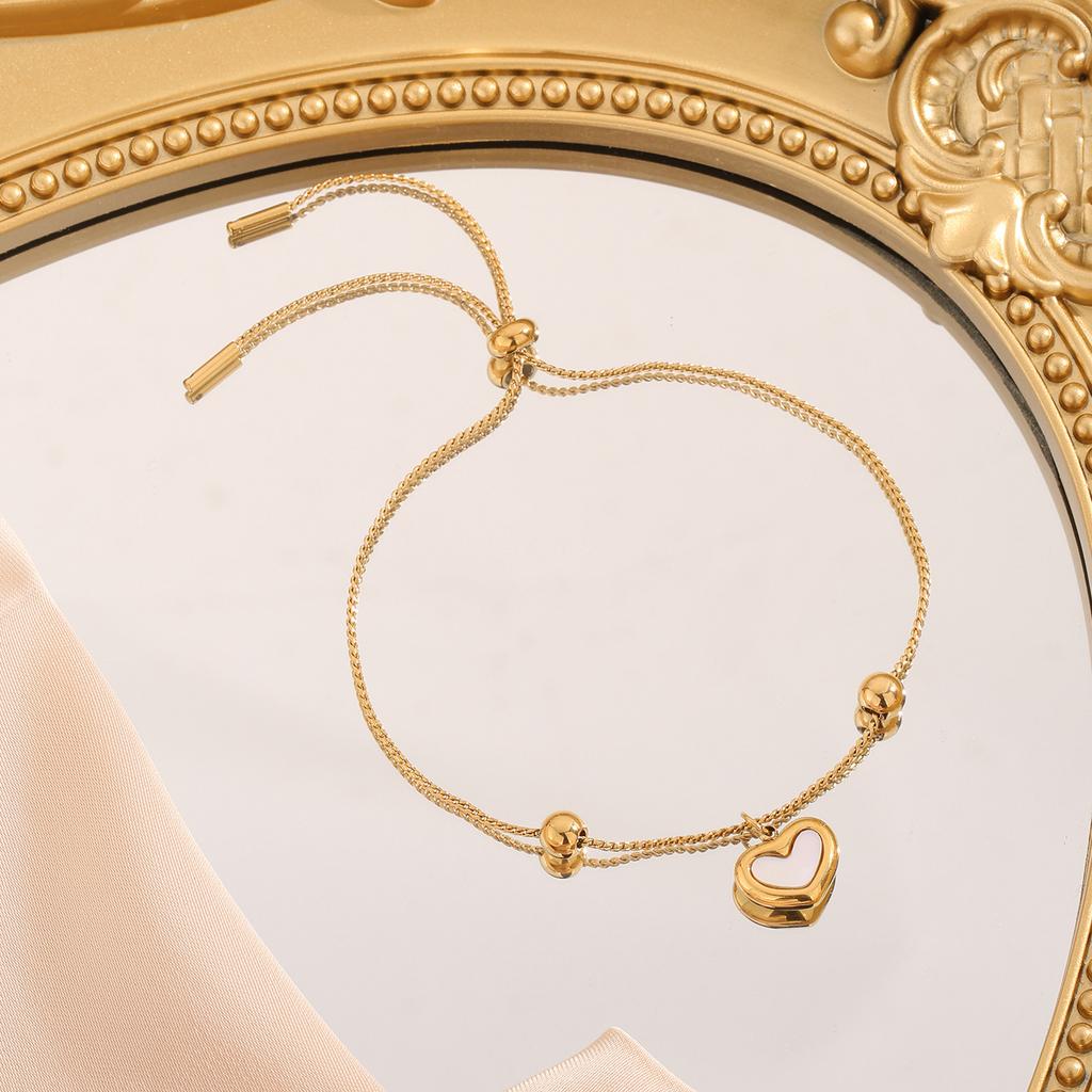 Jewelry Set for Women Stainless Steel 18k Gold Shell Butterfly Heart V-shape Pendant Necklace Rings Earring Bracelet Set