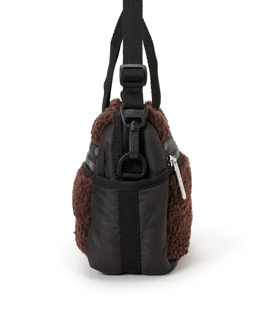 LeSportsac Official PUFFY MINI DUFFEL Shoulder Dark Chocolate Sherpa Bag/4080 Women's