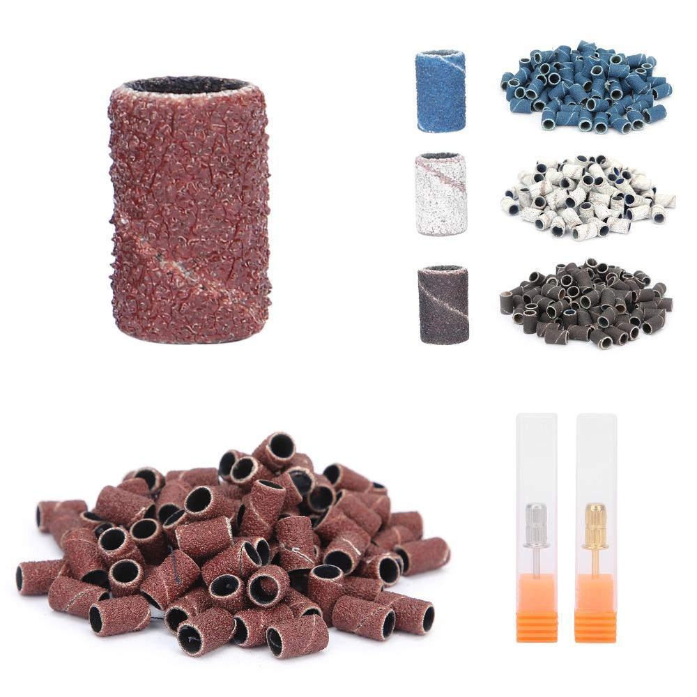 400 Pcs With Shaft Sanding Bands Fine Grit Manicure Sanding Bands  For Nail Artist