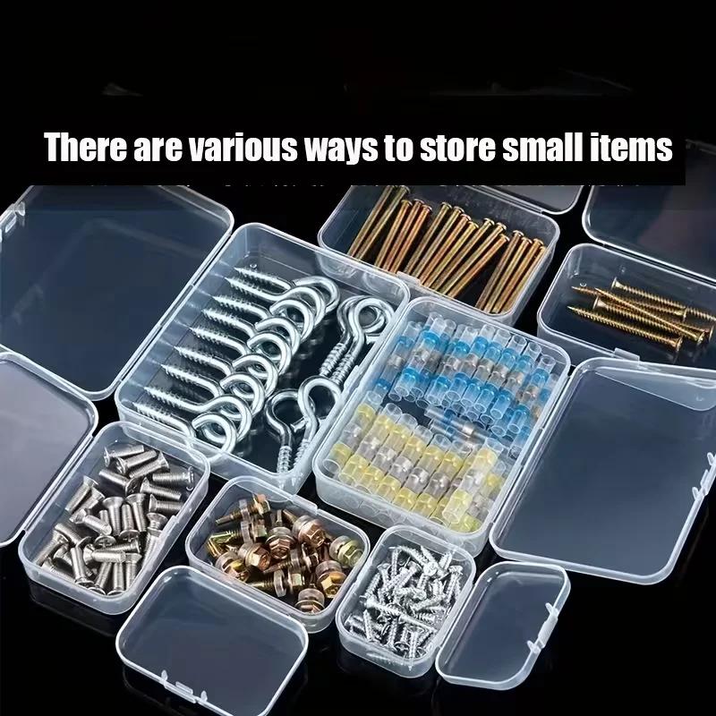 Mini Rectangle Clear Plastic Jewelry Storage Case - Mini Boxes for Earrings Rings Beads Small Items Packaging Container