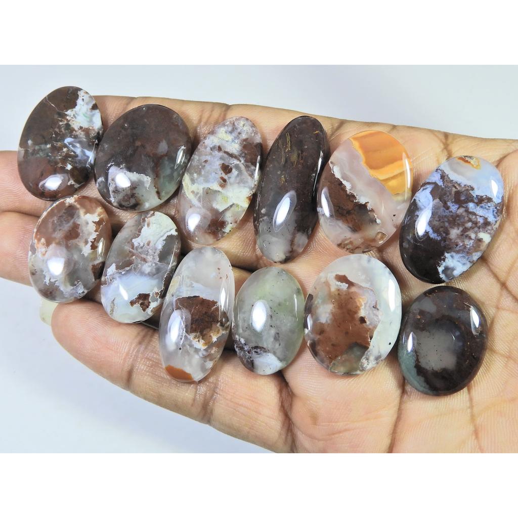 280Cts. Natural Chrysoprase Oval Shape Cabachon Loose Gemstone 12 Pcs Lot C-2562
