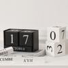 1Pc Cute Vintage Desktop Wooden Letters Calendar Cube Block Home Decoration Accessories Prop Letter Wooden Calendar