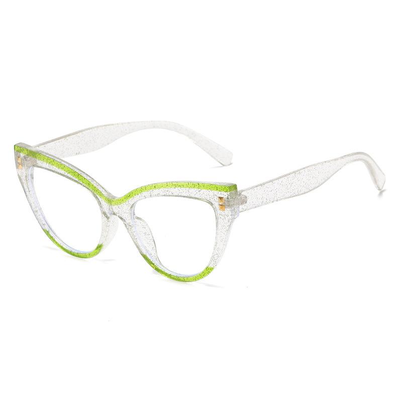 Anti Blue Light Optical Cat Eye Glasses Women Vintage Brand Designer Myopia Prescription Sexy Ladies Rivet Eye Glasses Frame