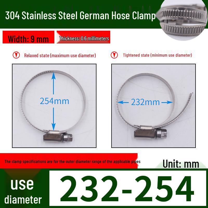 Expanded German-Style Quick-Release 304 Stainless Steel Hose Clamp