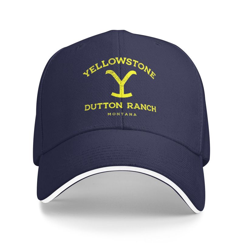 

Yellowstone Dutton Ranch Baseball Cap Unisex Daily Casual Sandwich Hat Outdoor Sun Protector Bucket Hats Snapback Cap Dad Hat Adjustable темно-синього кольору